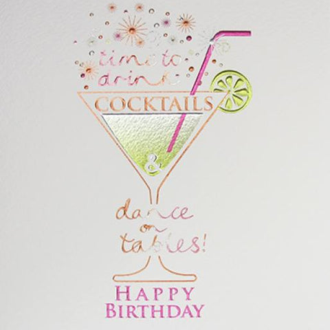 Cocktails Birthday Card by Paperlink - ash-dove