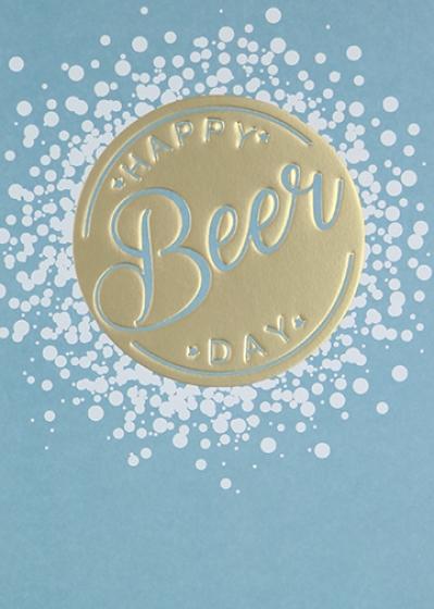 Paperlink Happy Beer Day Birthday Greeting Card - ash-dove
