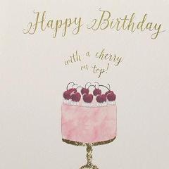 Paperlink Greeting Card Happy Birthday with a cherry on top - ash-dove