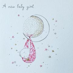 Pink and Gold New Baby Girl Card