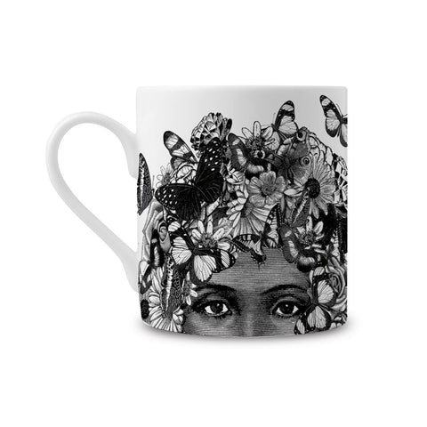 Butterfly Lady Fine China Mug by Chase & Wonder - ash-dove