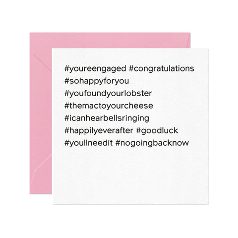 Card Nest Hash Tag Engagment Card - ash-dove