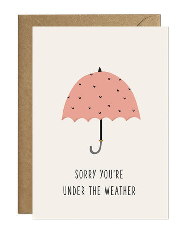 Under The Weather Get Well Card Greeting Cards Ricicle Cards 