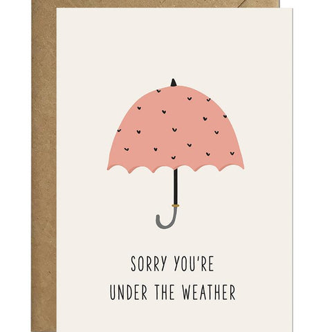 Under The Weather Get Well Card Greeting Cards Ricicle Cards 