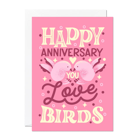 Love Birds Anniversary Card by Ricicle Cards Greeting Cards Ricicle Cards 