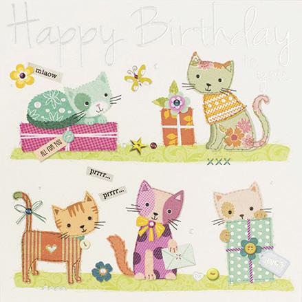 Cats Happy Birthday Greeting Card by Paperlink Greeting Cards Paperlink 