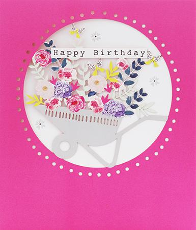 Happy Birthday Wheelbarrow Card Greeting Cards Paperlink 