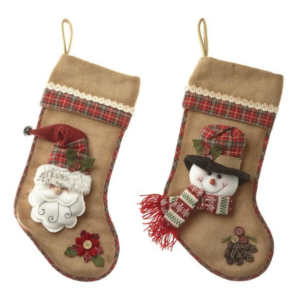 Hessian Christmas stocking by Heaven Sends - ash-dove