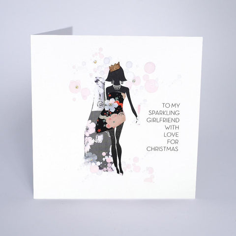 Sparkling Girlfriend With Love christmas card by five dollar shake Greeting Cards Five Dollar Shake 