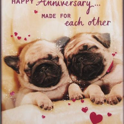 Happy Anniversary Pug Card by Paperlink Greeting Cards Paperlink 