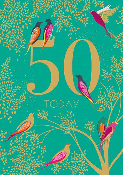 50 Today Birthday Card Greeting Cards The Artfile 