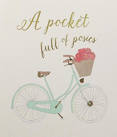 bicycle flower basket greeting card 