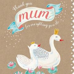 Thank You Mum Mothers Day Card by The Artfile - ash-dove