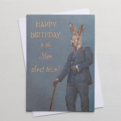 The Artfile Man about town greeting card - ash-dove