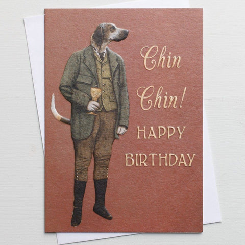 The Artfile Chin Chin greeting card - ash-dove