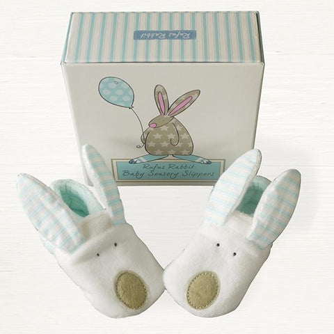 Rufus Rabbit Baby Slippers - Boy 0-6m - ash-dove