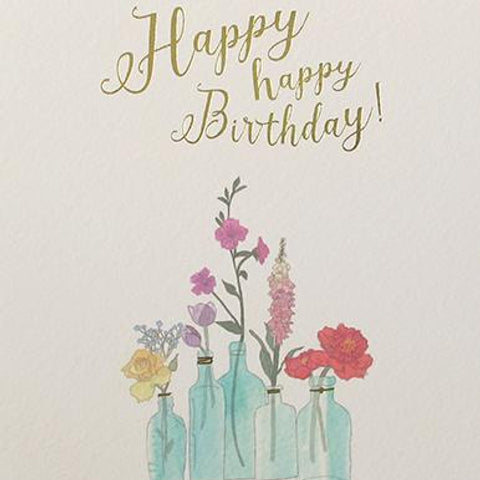 PaperLink Happy Happy Birthday Card - ash-dove