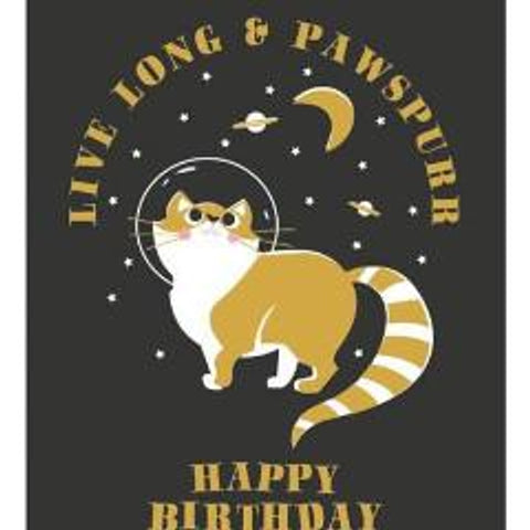 The Artfile Live Long & Pawspurr Greeting Card - ash-dove