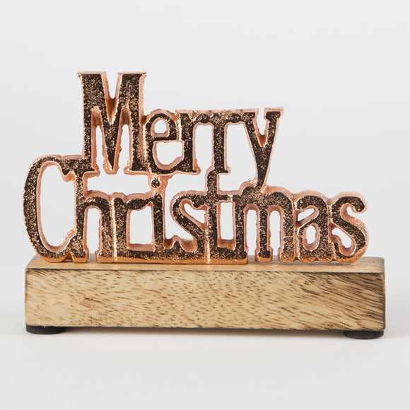Wooden Copper Merry Christmas Sign by Sass & Belle - ash-dove
