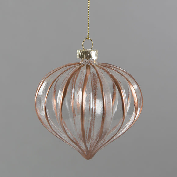 Copper Scalloped Glass Christmas Bauble by Sass & Belle - ash-dove