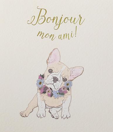 Paperlink Greeting Card Bonjour mon ami ! - ash-dove