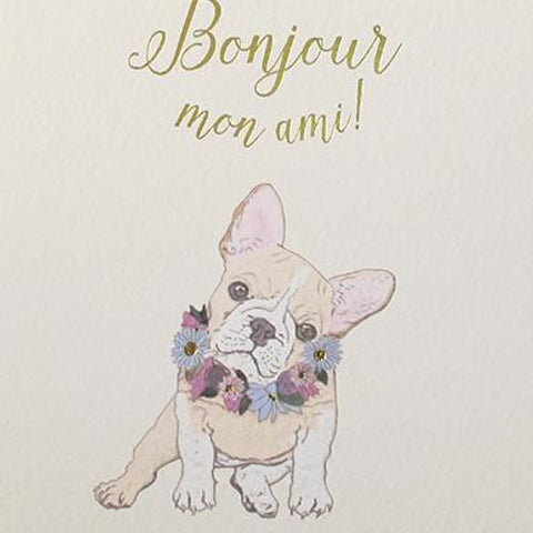 Paperlink Greeting Card Bonjour mon ami ! - ash-dove
