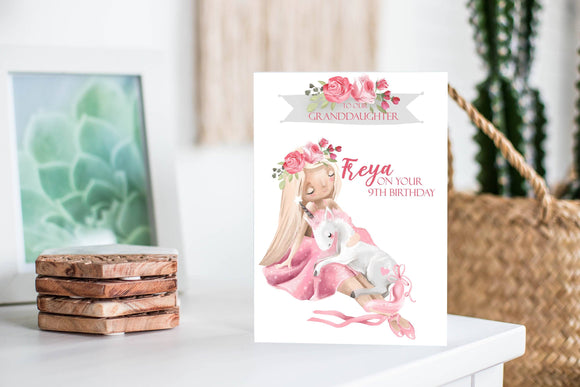 Personalised Ballerina Granddaughter Birthday Card Greeting Cards Ash & Dove 