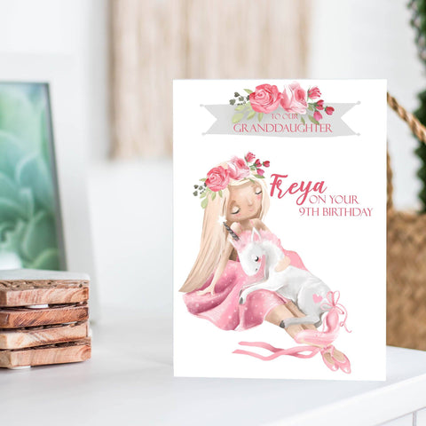 Personalised Ballerina Granddaughter Birthday Card Greeting Cards Ash & Dove 