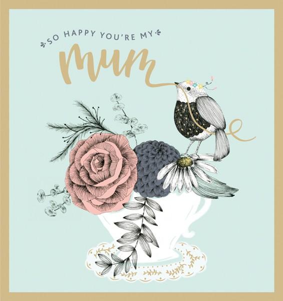 So Happy You're My Mum Mothers Day Card by The Artfile - ash-dove