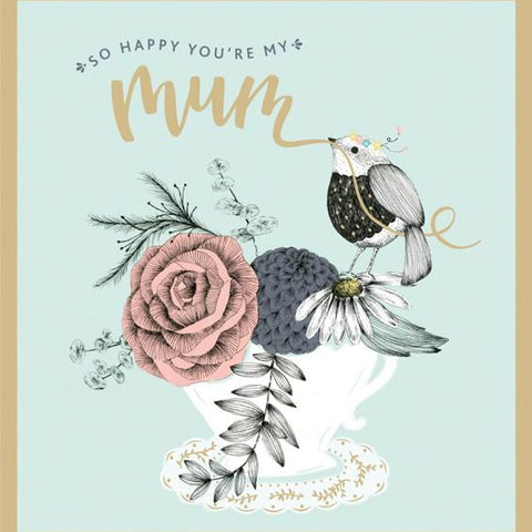 So Happy You're My Mum Mothers Day Card by The Artfile - ash-dove