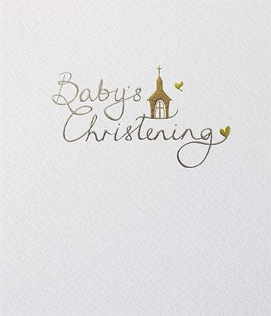 Modern Foiled Christening Card With Elegant Fonts, Delicate Baby Christening Card In Silver and Gold Type, Minimalist Christening Card someone_else 