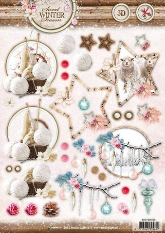 Studio Light Sweet Winter Season Card Toppers, 3D die cuts EASYSWS501, 200gsm empheria for card and scrapbooking someone_else 