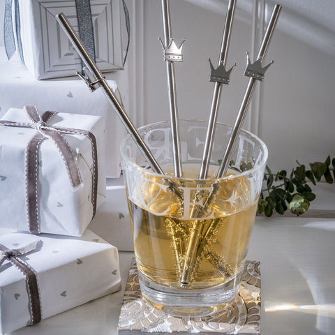 Crown Straws Stainless Steel Reusable Barware, Celebration Cocktail Straws For Knights Themed Parties, Stocking Stuffers for Men someone_else 