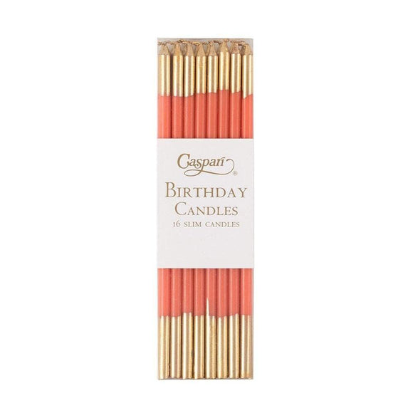16 Terracotta And Gold Dipped Slim Candles by Caspari Shopping,Gifts,Candles Caspari 