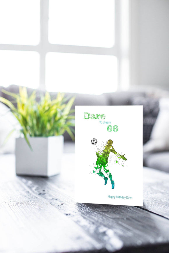 Dare To Dream Football Birthday Card, Personalised 1966 Greeting Card For Men, The Beautiful Game England Boyfriend Card, England Football i_did 