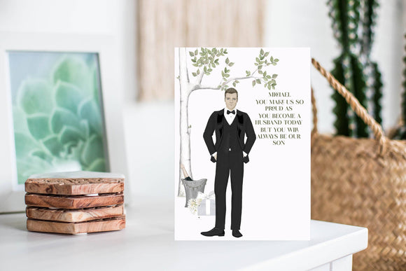 Personalised Son On Your Wedding Day, Large A5 Custom Card From Mother To Son, To Our Son On His Wedding Day, Son-in-Law Wedding Card, i_did 