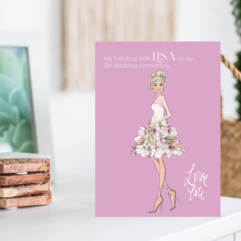 Fabulous Wife Wedding Anniversary Card, Personalised Anniversary Cards For Wife, 1st Wedding Anniversary Paper Custom Card, My Wife Card i_did 
