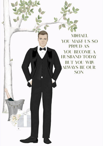 Personalised Son On Your Wedding Day, Large A5 Custom Card From Mother To Son, To Our Son On His Wedding Day, Son-in-Law Wedding Card, i_did 