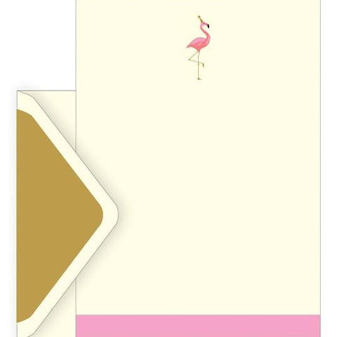 The Artfile Flamingo Boxed Letter Set - ash-dove