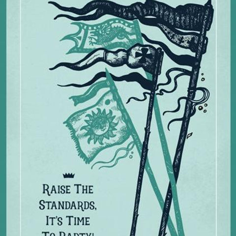 The Artfile Raise the standards its time to party greeting card - ash-dove