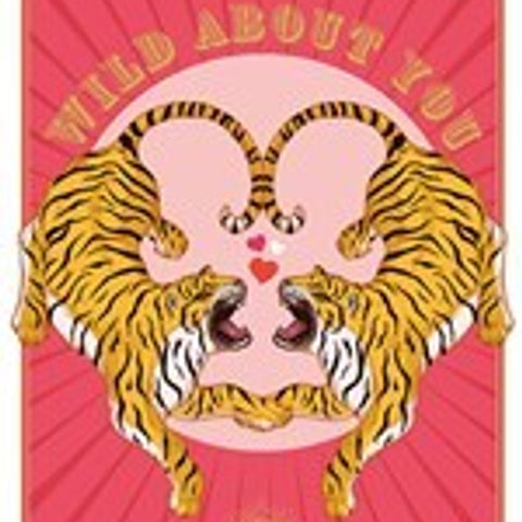 Wild About You Valentines Card by The Artfile Greeting Cards The Artfile 