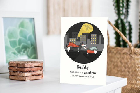 Daddy Super Hero Fathers Day Card Greeting Cards The Artfile 