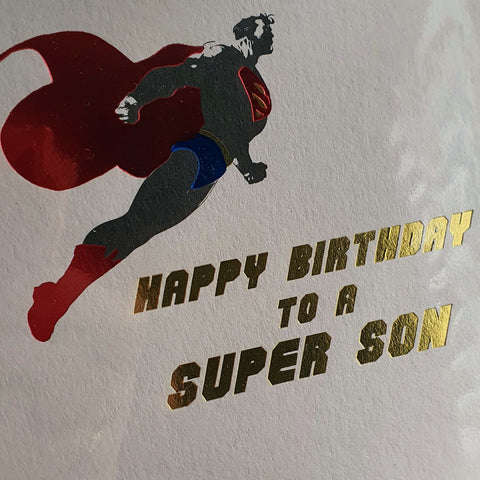 Super Son Birthday Card by Five Dollar Shake Greeting Cards Five Dollar Shake 