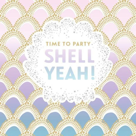 The Artfile Time To Party Shell Yeah Greeting Card - ash-dove