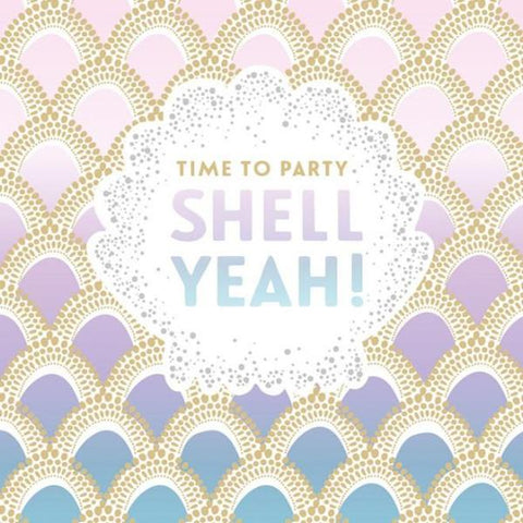 The Artfile Time To Party Shell Yeah Greeting Card - ash-dove