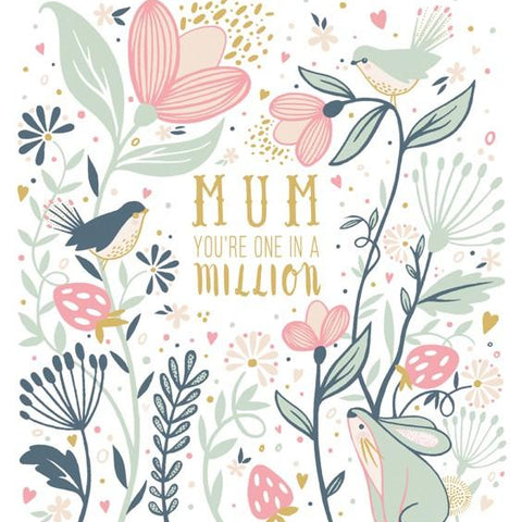 Mum You're One In a Million Mothers Day Card by The Artfile - ash-dove